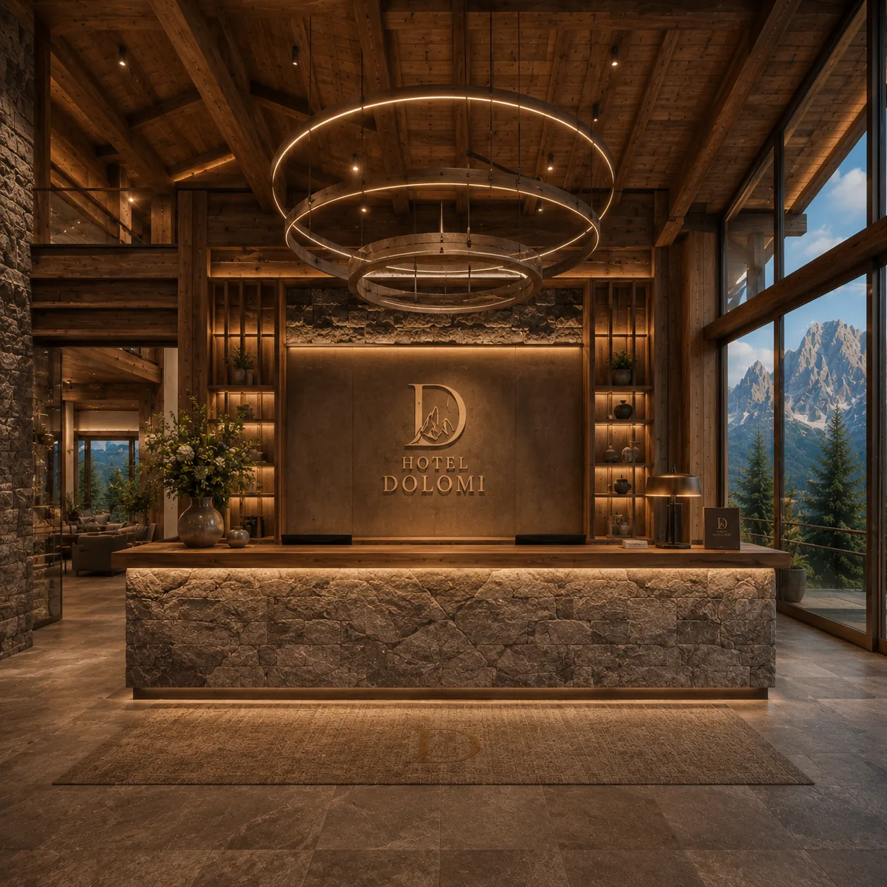La reception dell'Hotel Dolomi